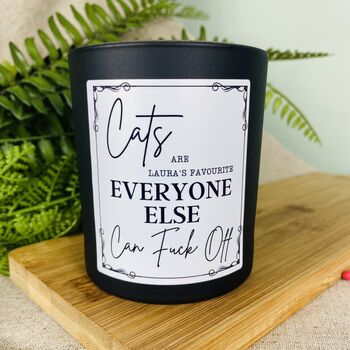 Personalised Funny Rude Cat Lover's Candle, 2 of 11