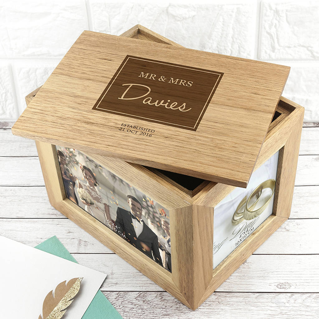 Personalised Mr And Mrs Photo Cube Keepsake Box, 1 of 5