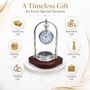 Personalised Chrome 6th Anniversary Desk Clock With Compass, thumbnail 3 of 12