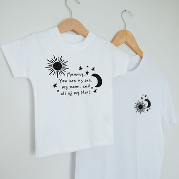 Matching Daddy And Me Sun, Moon Stars T Shirt Set, 2 of 9
