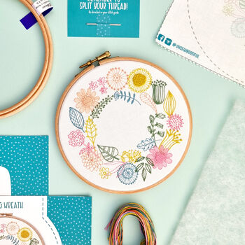 Spring Wreath Floral Embroidery Kit, 4 of 9
