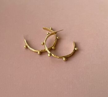 Large Crumpled Dot Hoop Earrings, 2 of 4