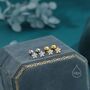 Sterling Silver Tiny Flower Cz Screw Back Earrings, thumbnail 6 of 11