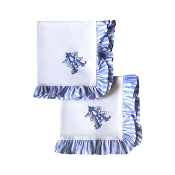 Blue Frill Bespoke Monogram Napkins | Set Two, 3 of 3