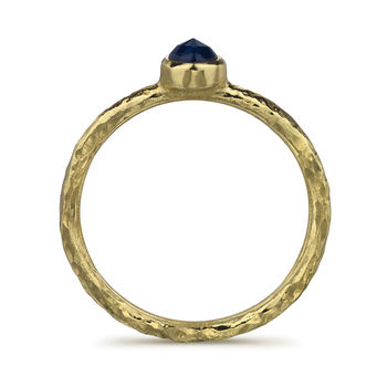 Hammered Gold And Black Sapphire Ring, 2 of 5