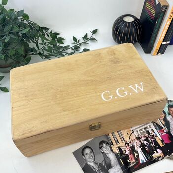 Personalised Initials Wooden Keepsake Box, 2 of 12