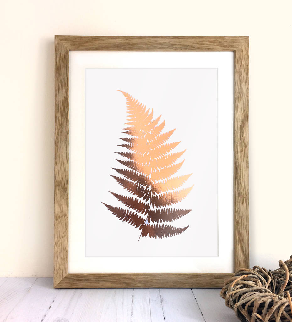 Metallic Foil Fern Print By Over & Over