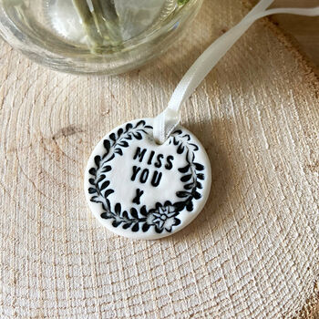 Miss You Porcelain Token With Personalised Card, 4 of 6
