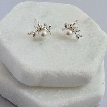 Sterling Silver Pearl Earrings, 4 of 5