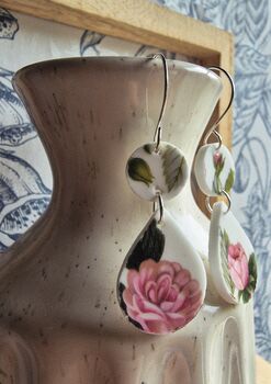 Vintage China Wedgewood Dangle Earrings, 5 of 6