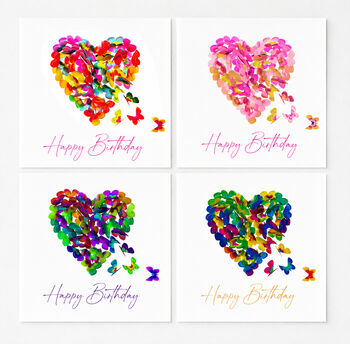 Soft Pink Birthday Heart Butterfly Card, 2 of 12