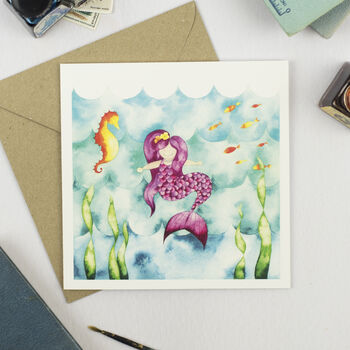 Mermaid Ocean Nautical Birthday Card, 2 of 3