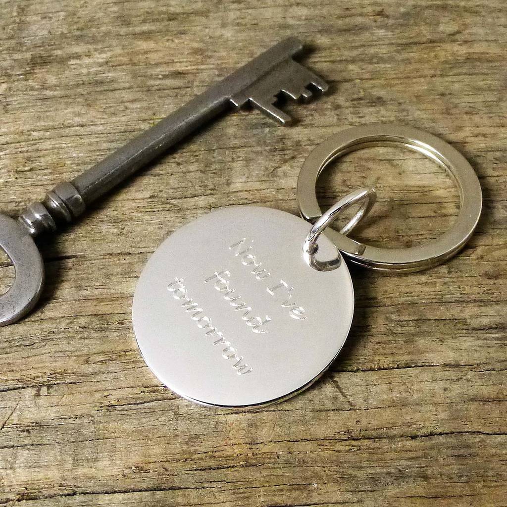 personalised round silver key ring by hersey silversmiths ...