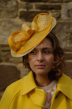 Yellow Modern Saucer Hat 'Larisa', 4 of 11