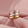 Personalised Birthstone Horn Open Ring, thumbnail 7 of 12