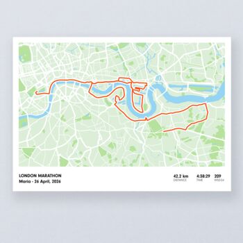 London Personalised Marathon Map Print, 4 of 4