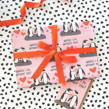 Anniversary Wrapping Paper | Love | Penguin Gift Wrap, 4 of 6