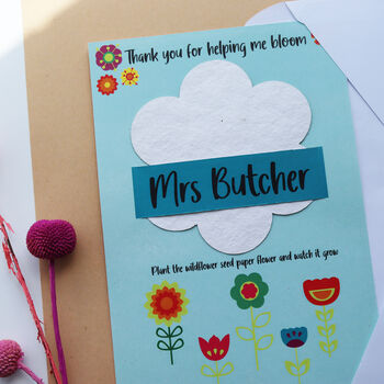 Plant A Flower Seed Paper Teacher Card, 3 of 11