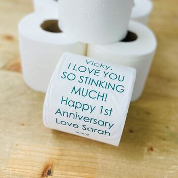 Personalised 1st Anniversary Paper Toilet Roll, 3 of 4