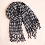 Charcoal Houndstooth Winter Scarf, thumbnail 3 of 4