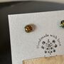 Orange Abstract Fused Glass Sterling Silver Stud Earrings, thumbnail 3 of 9