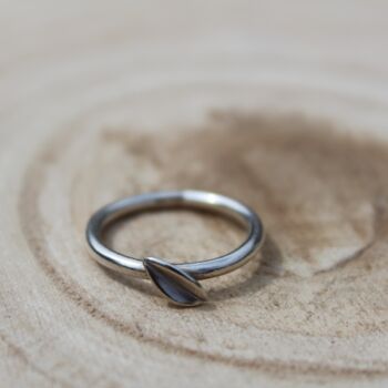 Petite Leaf Ring In Sterling Silver, 4 of 6