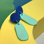 Colour Block Dangle Earrings, Textured Clay, thumbnail 1 of 4