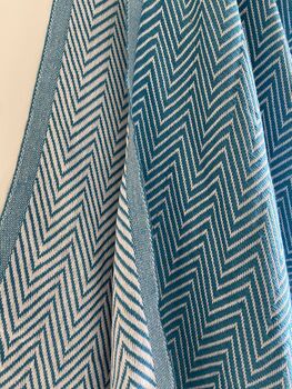 Turquoise Herringbone Soft Cotton Bedspread, 4 of 9