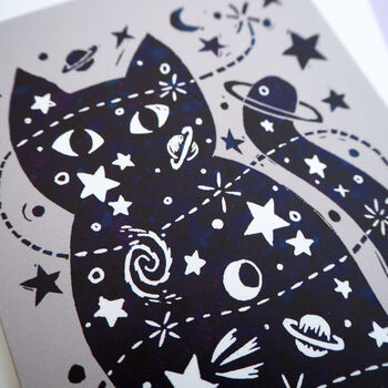 Felicette The Space Cat Greeting Card, 3 of 3