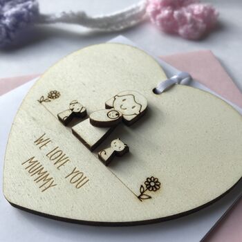 Personalised First Mother's Day Keepsake Heart Card, 3 of 4