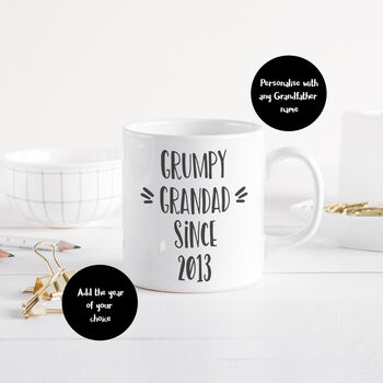 Grumpy Grandfather Since Personalised Ceramic Mug T, 2 of 2