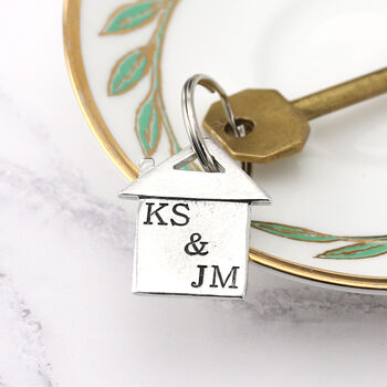 Personalised Housewarming Gift Couples New Home Keyring, 8 of 10