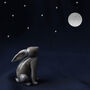 Grey Glass Stargazing Hare In Gift Box, thumbnail 1 of 6