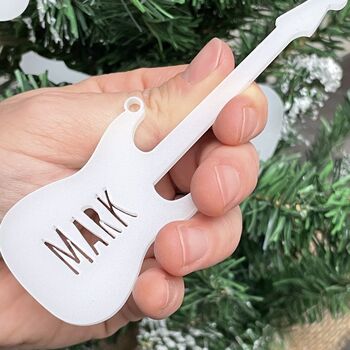 Personalised Guitar Christmas Tree Decoration, 8 of 10