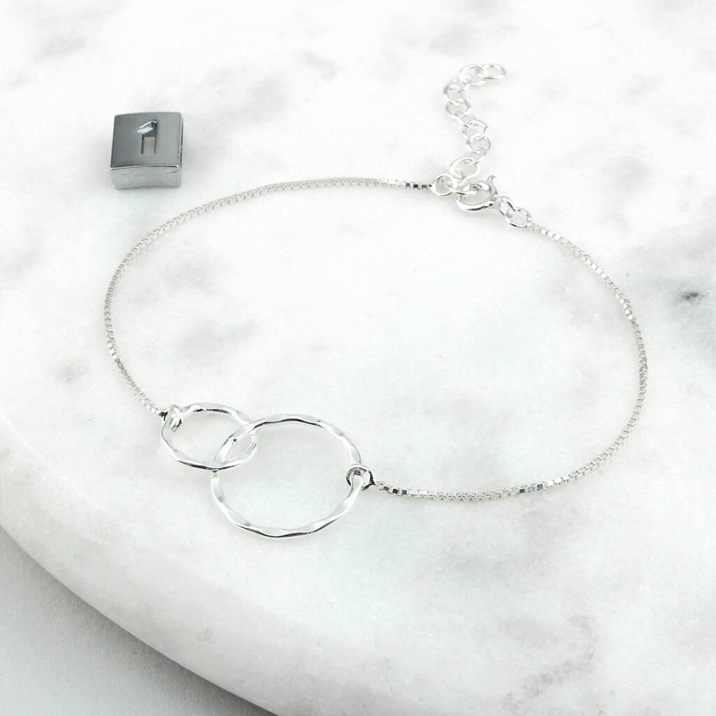 Sterling Silver Sister Bond Circle Bracelet By Charlie Boots