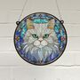 Cat Persian Stained Glass Effect Suncatcher, thumbnail 1 of 3