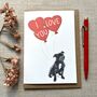 Personalised Staffy I Love You Valentine's Card, thumbnail 3 of 3