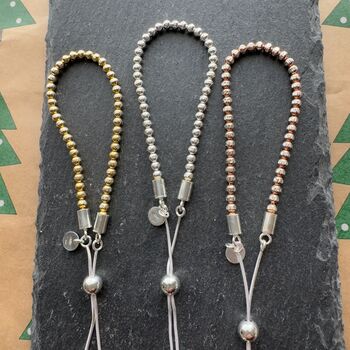 Three Sparkly Bracelets In Silver, Rose Gold And Gold Plated, 7 of 7