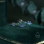 Sterling Silver Sapphire Blue Cz Lotus Flower Screw Back Earrings, thumbnail 4 of 12