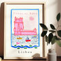 Torre De Belém Poster Belém Lisbon Scene Patterned Landscapes: Heritage Pink Edition Print, thumbnail 1 of 2