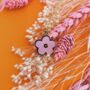Gold Plated Pink Floral Necklace, thumbnail 3 of 6