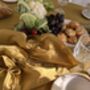 Eloisa Mustard Cotton Tablecloth With Pleating Channels, thumbnail 4 of 4
