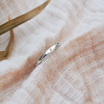 Personalised Initial Silver Mini Stacking Signet Ring, 2 of 7