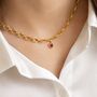 Chunky Birthstone Heart Charm Necklace, thumbnail 1 of 9