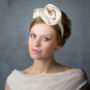 Minimalist Bridal Duchess Silk Satin Flower Headpiece, thumbnail 1 of 2