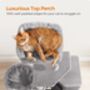 Cat Tree Plush Cat Condo Multi Level Design Light Grey, thumbnail 5 of 12