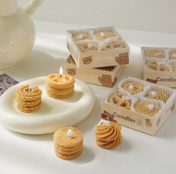 A Box Of Four Biscuit Shape Candles, 3 of 5