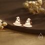 Sterling Silver Tiny Witch Hat Stud Earrings, thumbnail 6 of 12