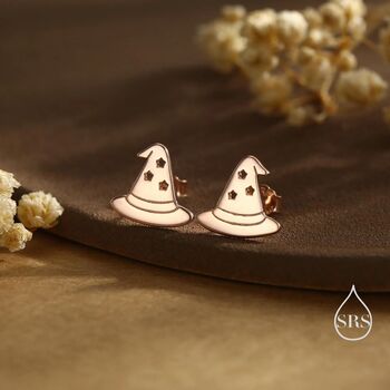 Sterling Silver Tiny Witch Hat Stud Earrings, 6 of 12