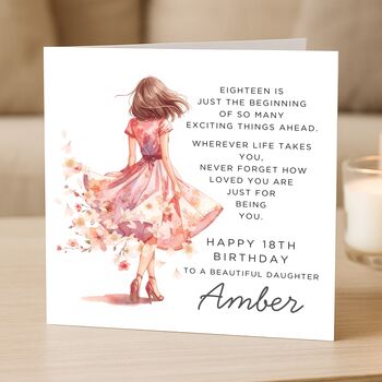 Sentimental 18th Custom Birthday Card For Daughter, 4 of 8